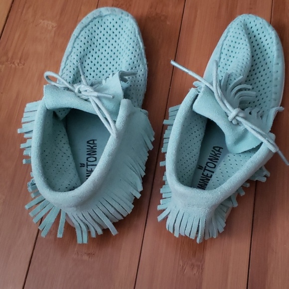 Fringe mint color Moccasins - Picture 2 of 2